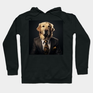 Golden Retriever Dog in Suit Hoodie